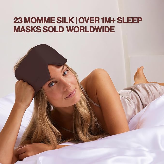 Dore & Rose Deep Sleep Mask for Women and Men - 23 Momme Mulberry Silk Eye Mask for Sleeping and Travel, 100% Blackout, Adjustable Strap, Cooling Soft Black Silk Eyemask Award-Winning Luxury