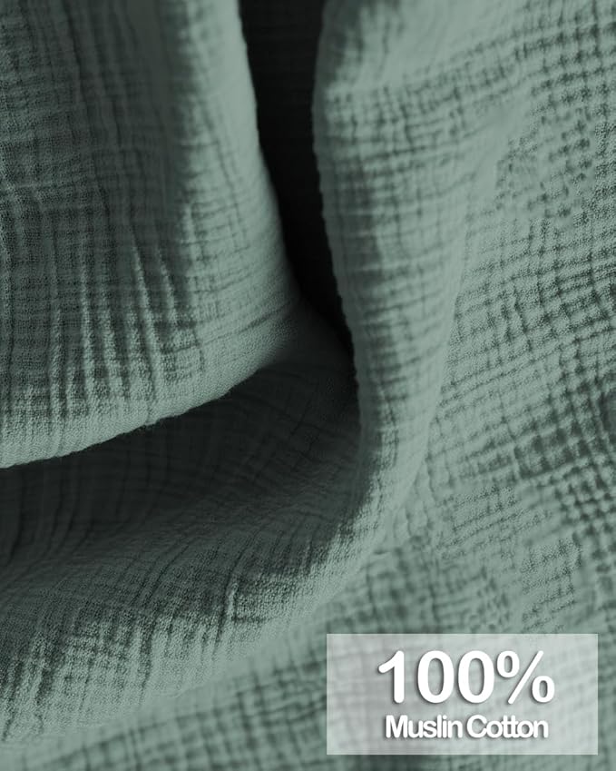 Muslin Nursing Covers for Breastfeeding, Arch Neckline Breast Feeding Covers for Women, Moms Privacy Breathable Summer Nursing, Enlarged XL Size Soft Feeding Cover (Roman Green)