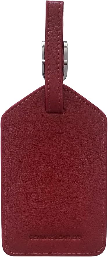 Personalized Monogrammed Leather Luggage Tags - 3 Pack