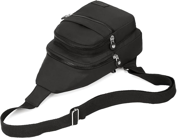 Banelu Small Sling Backpack Crossbody Sling Bag for Women Men, Chest Bag Daypack Fanny Pack Cross Body Bag for Outdoors Hiking Traveling - Black