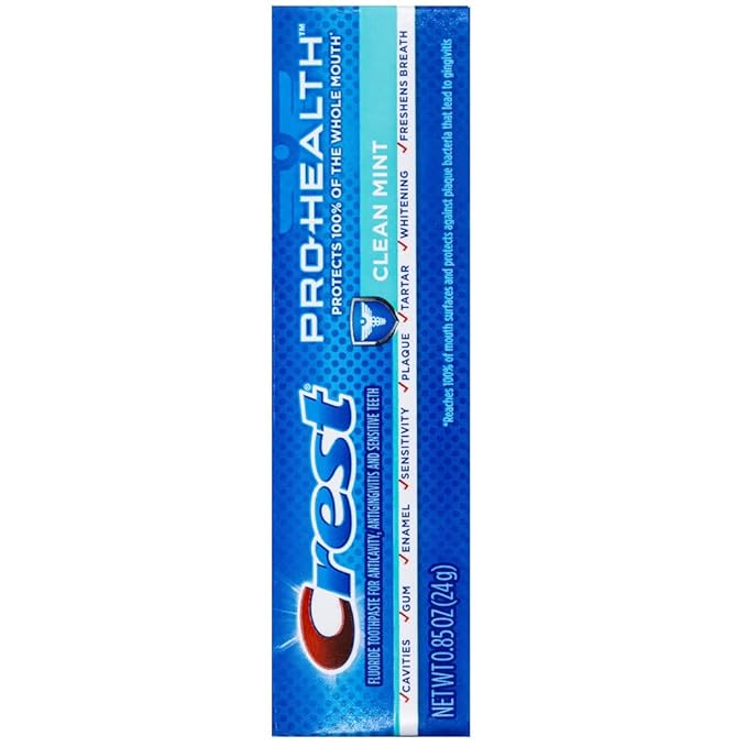 Crest Pro-Health, Clean Mint Toothpaste, 0.85 oz (24g) - Pack of 10