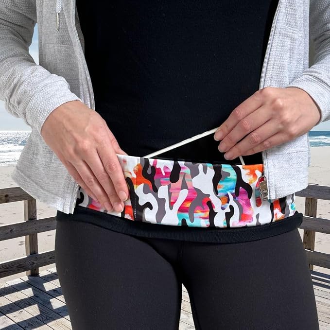 BANDI Running Belt for Women & Men – USA Made No-Bounce Adjustable Waist Pack & Secure Fanny Pack – Fits All Phones, Gels & Essentials – Zipper-Free, Medical Device Friendly