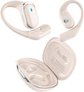 TRAUSI Open Ear Wireless Earbuds Bluetooth Headphones, 80H Playtime Stereo Ear Buds with ENC Noise Cancelling, Fast Charging, IPX7 Waterproof Sports Earphones with Earhook for Running/Workouts White