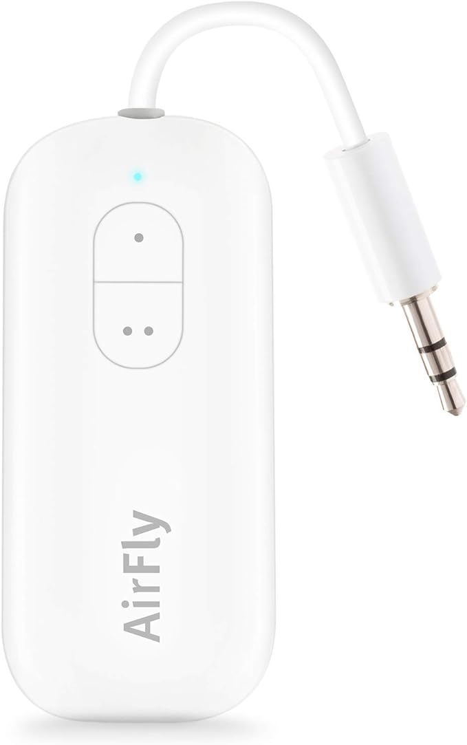 Twelve South AirFly Duo Bluetooth 5.0 Transmitter for TV/Airplane to 2 Wireless Headphones – Wireless Adapter for AirPods, Airplane, Car, Gym, Home, Use with Any 3.5 mm Audio Jack