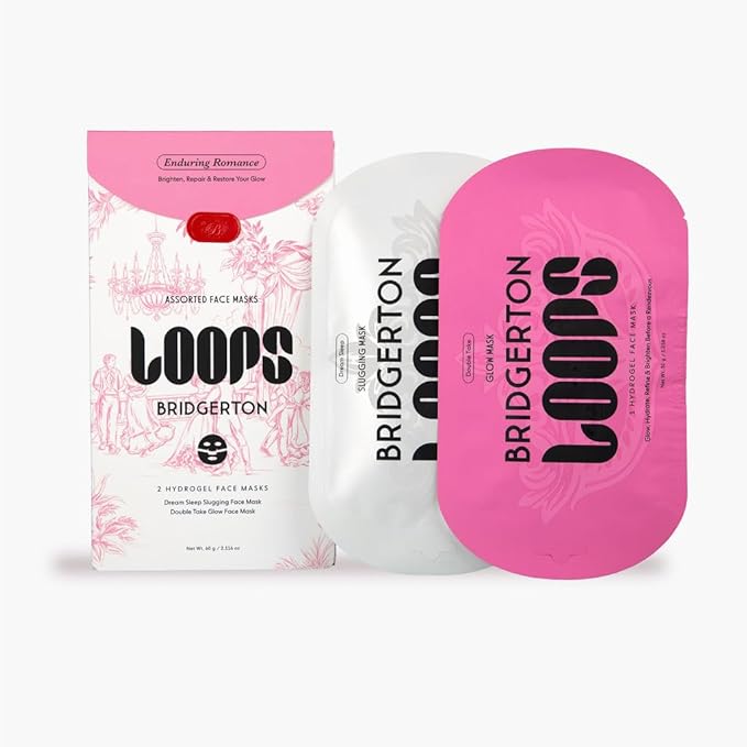 LOOPS Beauty Bridgerton™ NETFLIX Enduring Romance Set -The Best Hydrogel Korean Face Masks for Every Skin Moment Face Mask -2 Hydrating Masks -Dream Slleep and Double Take -All Skin Types, 2pc