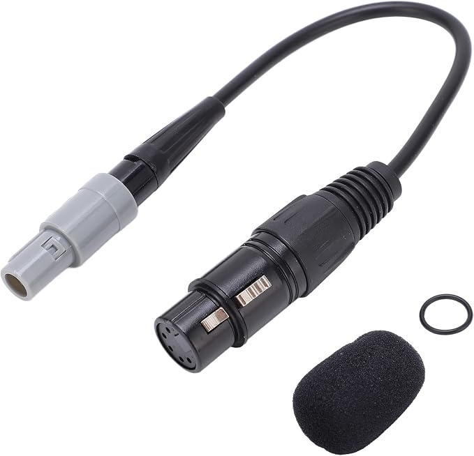 Aviation Headset Adapter 6pin to 5pin XLR High Density Sponge Helicopter Headset Adapter Shielded Wire Portable Lightweight for Aircraft Earphone Transfer ABS Sponge 30cm