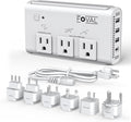 220V to 110V Travel Voltage Converter, FOVAL 2000W Power Converter for Hair Dryer, Straightener/Curling Iron with 4-Port USB (1 USB C), Step Down Transformer for US/EU/UK/AU/SA/Italy/India