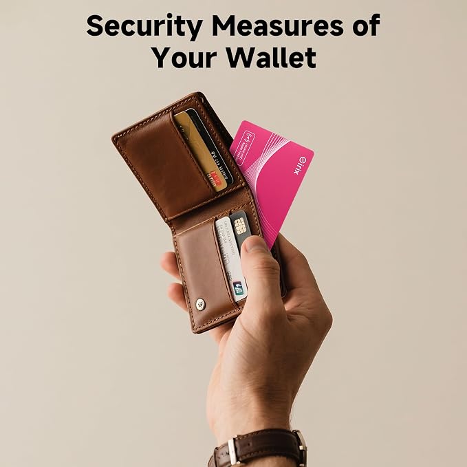 2026 [Apple MFi Certified] (iOS Only) Wallet Tracker Card, Rechargeable Thin Finder, Works with Apple Find My (iOS Only), Item Locator for Luggage Tags, Passports, Phone (Red, 1 Pack)