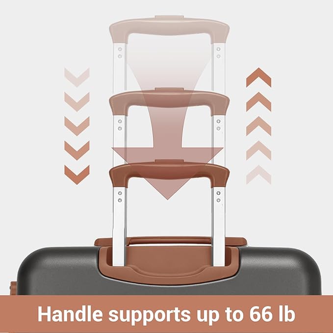 Kono 28 Inch Large Suitcase, Expandable for Long Trips, Impact-Resistant ABS+PC & Silent Wheels, Grey