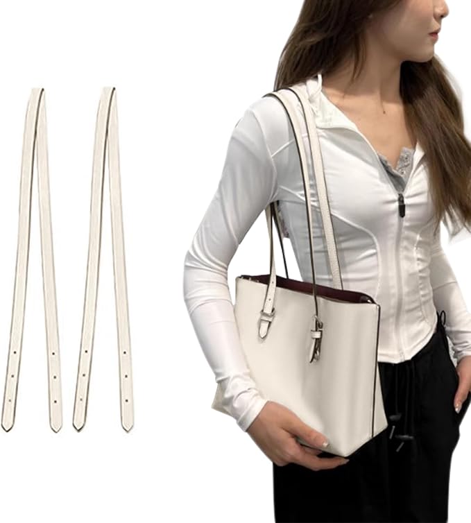 Jiesinlov 2 Pcs Bag Leather Strap Replacement Shoulder Straps for Mollie 25 Tote Handbag(Beige)