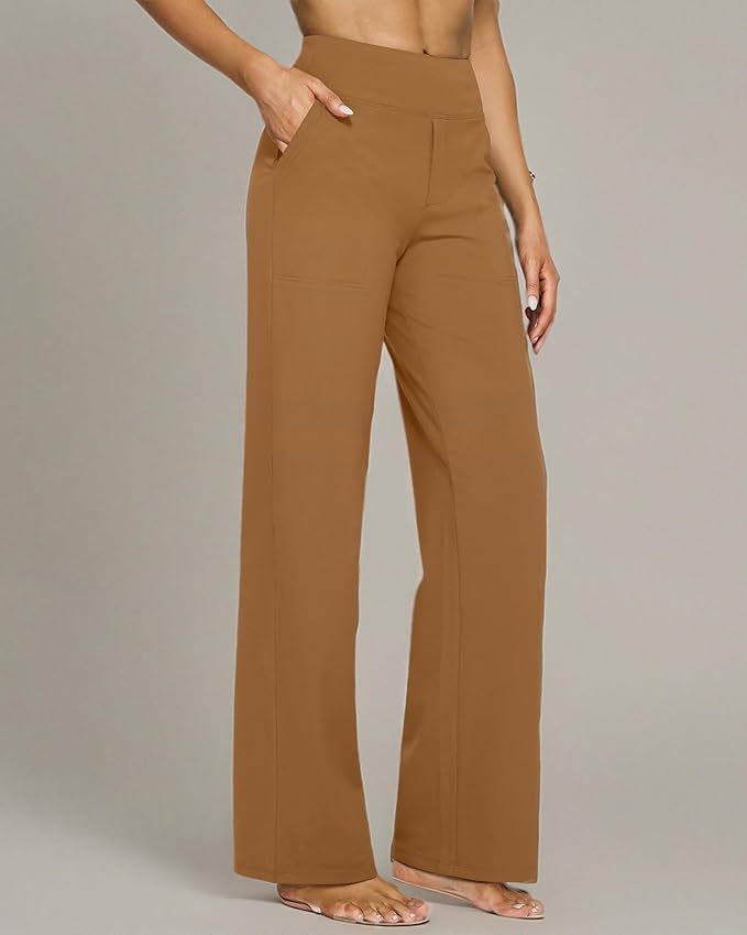 G4Free EverGoing Yoga Pants Women Wide Leg Pants with Pockets High Waist Stretch Dress Casual Sweatpants Petite/Regular/Tall