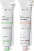 Boka Fluoride Free Toothpaste, Nano Hydroxyapatite Toothpaste, Appropriate for Sensitive Teeth - for Adult Oral Care - Ela Mint, Coco Ginger Flavor, 1.3 Fl Oz 2Pk US Manufactured