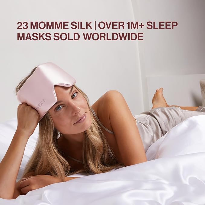 Dore & Rose Deep Sleep Mask for Women and Men - 23 Momme Mulberry Silk Eye Mask for Sleeping and Travel, 100% Blackout, Adjustable Strap, Cooling Soft Black Silk Eyemask Award-Winning Luxury