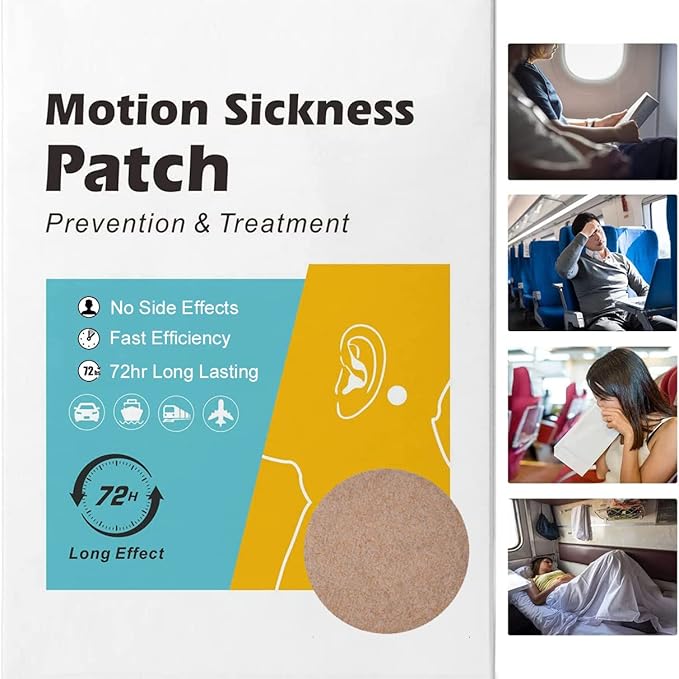 (2026 New) Motion Sickness Patches Non-Drowsy, 100% Natural Motion Sickness Patch(Efficient– Lasts 72 Hours)-for Car Airplane Ship Altitude Sickness(Travel Essentials)-for Adults and Kids(40 Count)