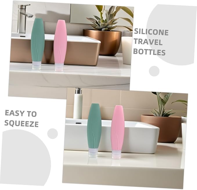 150ml Silicone Travel Bottles Set of 5 Leak Proof Mini Containers for Toiletries Squeezable Travel Accessories for Shampoo and Conditioner