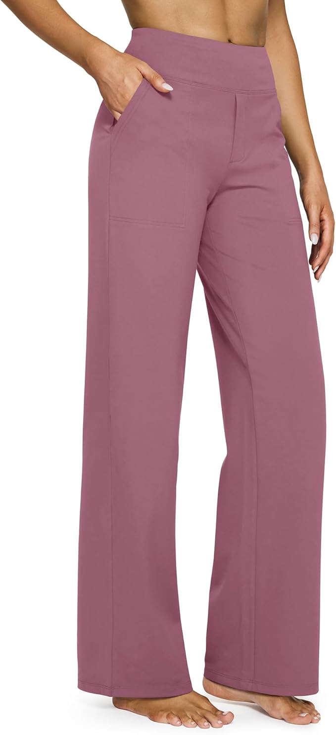 G4Free EverGoing Yoga Pants Women Wide Leg Pants with Pockets High Waist Stretch Dress Casual Sweatpants Petite/Regular/Tall