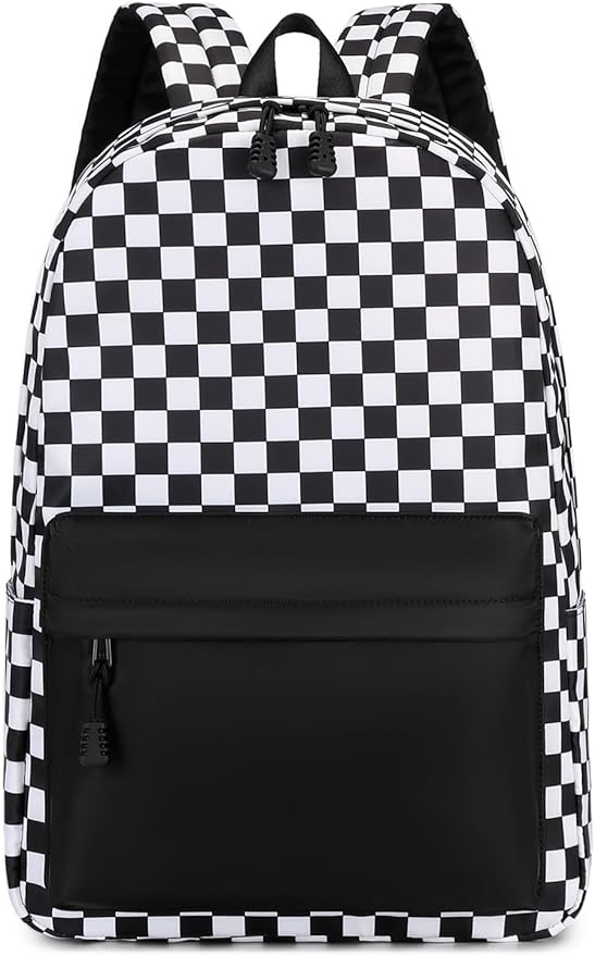 mezhsa Boy School Backpack Elementary Middle Lightning Bookbag Laptop Teenager Waterproof Lightweight 17 Inches (4Black Square)