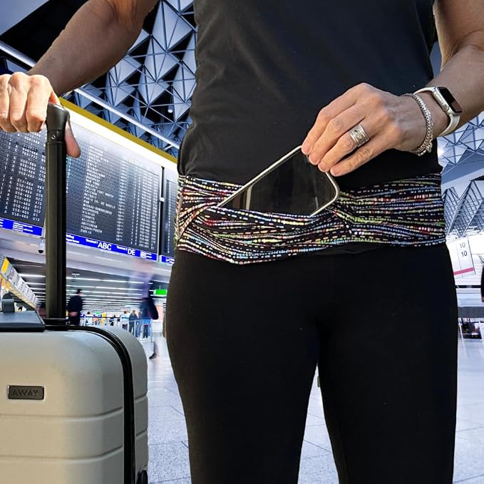 BANDI Pocketed Wraps – Running Waist Belt with Pockets for Phone, Money, Keys & Medical Devices | Secure, No-Bounce Travel & Fitness Belt, for Women and Men, USA Company