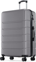 Sweetcrispy 28 Inch Carry on Luggage, Hard Shell ABS Suitcase with Double Spinner Wheels, Lightweight Expandable Rolling Suit Case with TSA Lock, Dark Grey