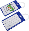 Bulk 25 Pack - Backpack ID Luggage Tags for Student Identification Cards - School Name Badge Holder for Backpacks - Large Business Card Size with Clear Insert Window by Specialist ID (Blue)