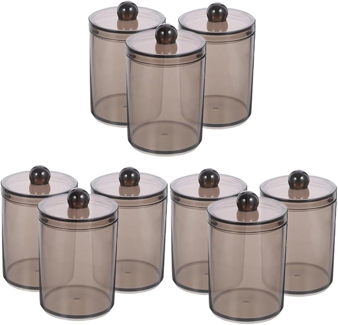 WOONEKY 9pcs Cotton Swabs Holder with Lid Elegant Bathroom Cotton Pads Dispenser for Organizing Items Portable and Versatile Storage for Home and Dorm Use
