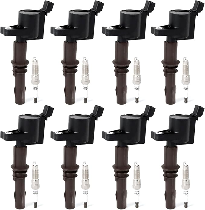 8PCS FD509 Ignition Coil + 8PCS SP509 Iridium Spark Plugs Ignition Coils Pack Fits for 2008-2010 F-150, 2008-2014 Expedition, 2009-2014 Navigator 4.6L 5.4L 6.8L, Coil Pack Set Aftermarket Parts