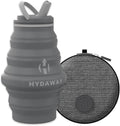 HYDAWAY Hydration Travel Pack - 17oz Collapsible Water Bottle with Flip-Top Lid and Protective Travel Case - BPA-Free, Leak-Resistant, and TSA-Friendly for Commuting, Hiking, and Traveling