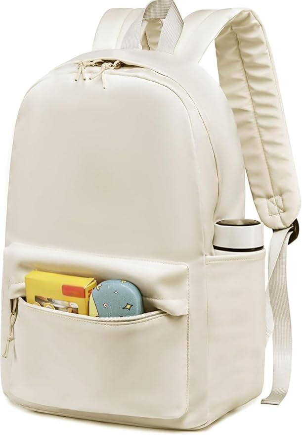 LOIDOU Backpack for Girls School Backpacks Bookbags for Elementary Middle School Women Laptop Backpacks (Beige, L-17)