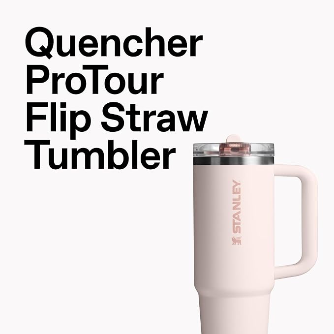 STANLEY Quencher ProTour Flip Straw Tumbler with Leakproof Lid 30 oz | Built-in Straw and Handle | Cup Holder Compatible for Travel | insulated Stainless Steel Cup | BPA-Free | Stainless Steel Ash