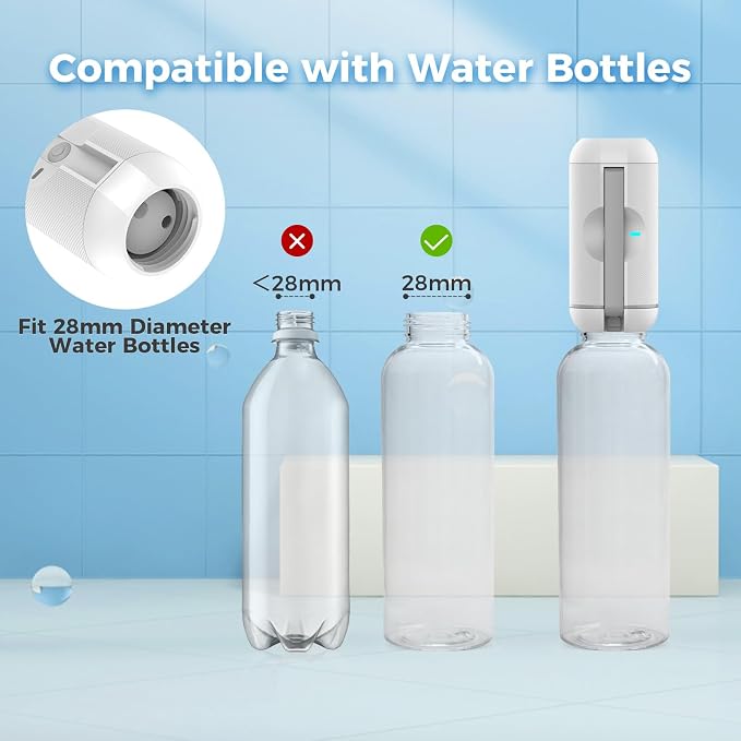 HEYAXA Portable Bidet for Travel, Rechargeable High Pressure Travel Bidet Sprayer for Women, Men, Baby and Hemorrhoid Relief, IPX7 Waterproof Peri Bottle for Postpartum Care(White)