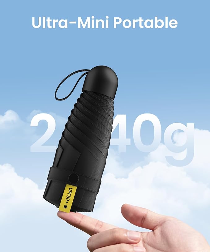 LMUGOOS 3 Pack Travel Mini Umbrella Small Compact, Portable Umbrella with UV Protection UPF 50+, Rainproof & Sunproof Folding Umbrella, Backpack & Pocket-Friendly