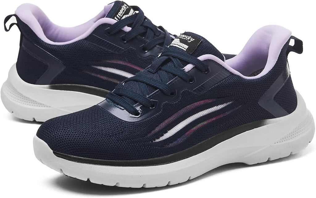 Treesky Black Non Slip Work Shoes for Women, Restaurant & Kitchen Sneakers | Slip resistant soles, lightweight cushioning, breathable knit, removable insole, for nursing, food service & long shifts