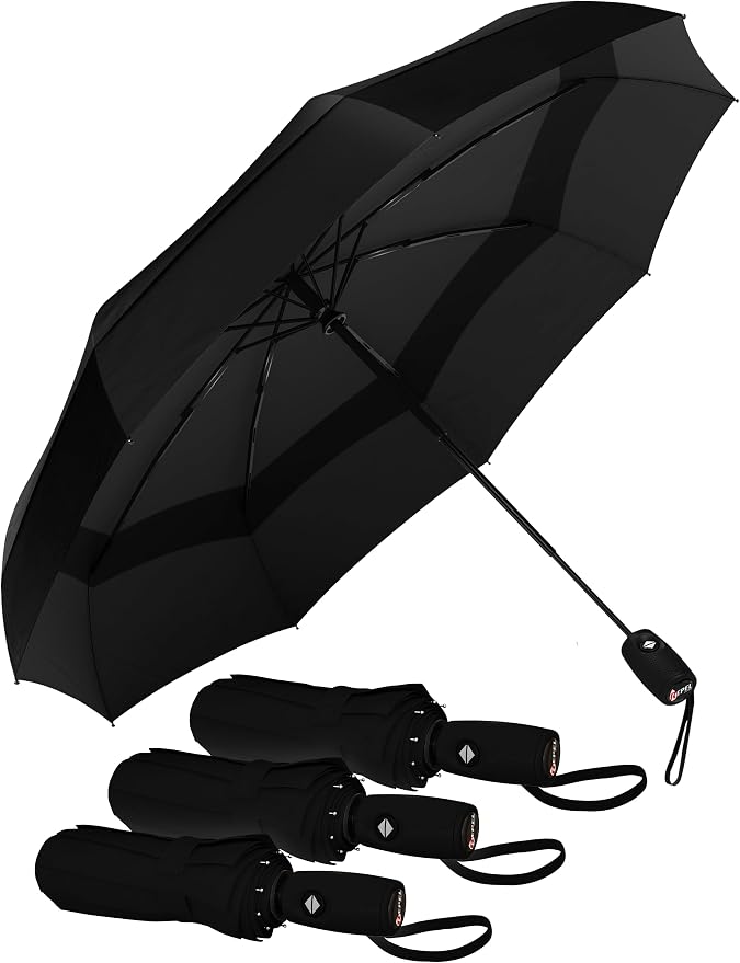 Repel Windproof Travel Umbrella - Compact & Withstands Winds up to 100MPH , Strongest Premium Auto Folding Umbrella for Rain and Sun - Durable, Light & Portable for Women & Men , Fits Backpack & Cars