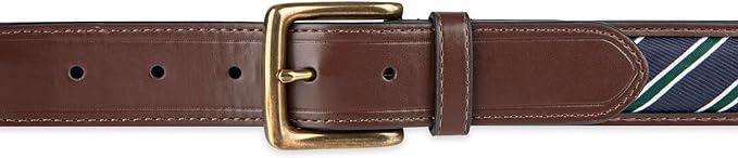 Tommy Hilfiger Men's Fabric Inlay Casual Belt With Classic Harness Buckle