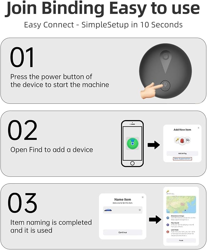 Undetectable GPS Tracker for Vehicles - Real-Time Tracking, No Monthly Fee/No SIM Card, Works with iOS Find My | Mini Hidden Magnetic GPS Locator, Ultra-Slim, IP68 Waterproof, Reliable Performance
