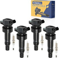 4PCS UF652 Ignition Coils & 4PCS 93815 Iridium Spark Plugs Coils Pack Fits for 2012-2019 Accent Rio Soul, 2012-2017 Veloster 1.6L, Aftermarket Parts