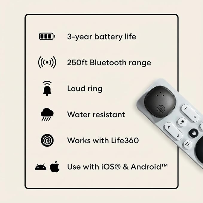 Tile by Life360 Sticker - Small Bluetooth Tracker, Remote Finder and Item Locator for Bikes, Glasses and More. Both iOS and Android Compatible. Phone Finder. 2-Pack (Black)