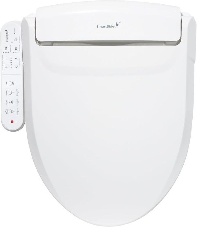 SmartBidet® SB-2000 Smart Bidet Electric Bidet Toilet Seat with Heated Seat, Warm Water, Air Dryer – Side Control Panel, Elongated