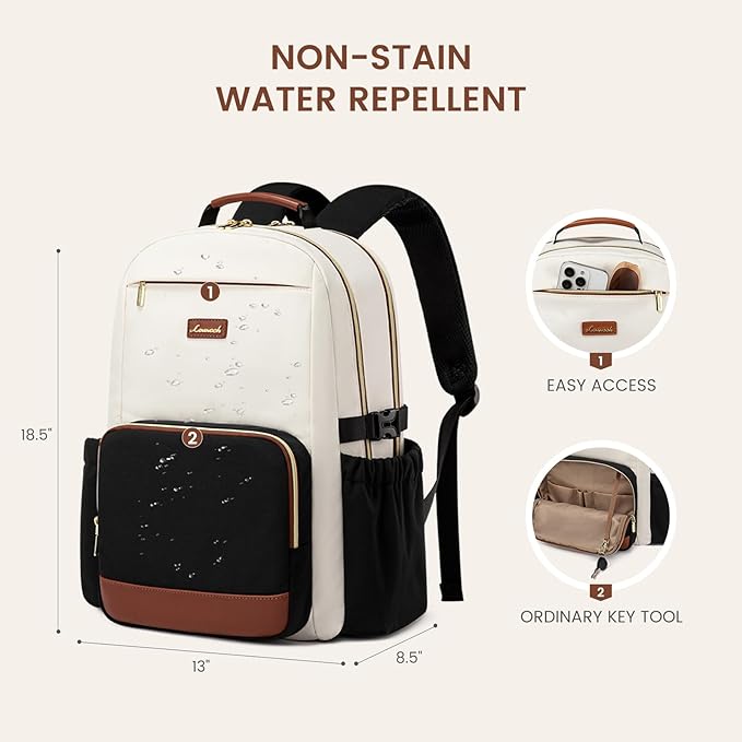 LOVEVOOK Laptop Backpack for Women with Pouch Pocket for Large Capacity Cup,17 Inch Laptop Computer Bag Travel Backpack Purse,Waterproof Work Business Backpack College Teacher Bags,Leopard print