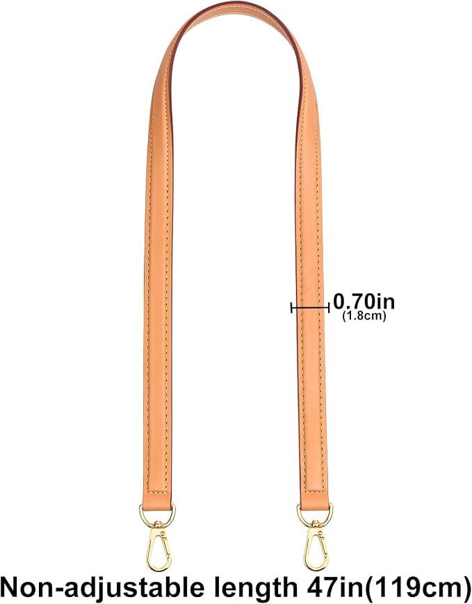 jiesinlov Vachetta Leather Straps Replacement Crossbody, Purse Shoulder Strap for Gracefull Bags (W0.7in,L47in-Beeswax)