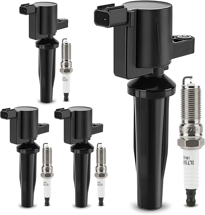 UF621 Ignition Coil & SP530 Double Iridium Spark Plug for L4 Mazda 3, Mazda 6,Tribute/Ford Focus, EcoSport,Transit Connect,Escape/Mercury Mariner Replaces# FD505 DG522 9E5Z12029A DG-507 DG-541 C-1453