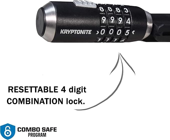 Kryptonite KryptoFlex Bike Lock Cable, 2FT/6FT Long 15mm Thick Heavy Duty Braided Steel Cable Anti-Theft Security Lock for Outdoor Equipment, Combination/Key Bike Lock