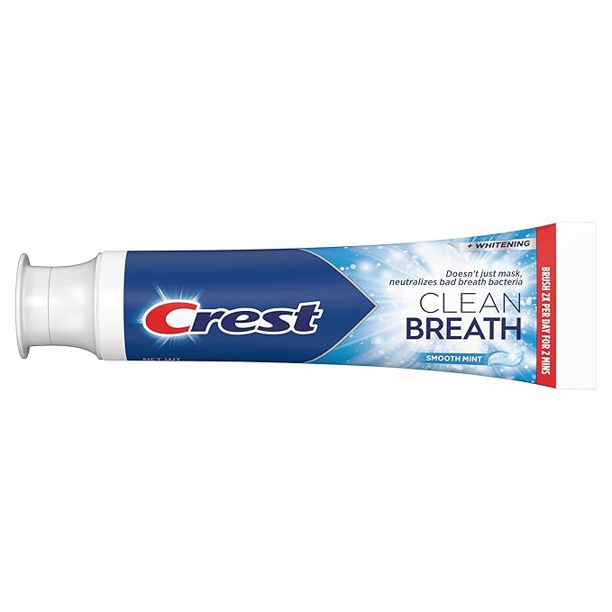 Crest Toothpaste Clean Breath Smooth Mint 3.3oz Pack of 3 – Neutralizes Bad Breath, Antibacterial Protection, Fights Cavities, Freshens Breath, Gently Whitens