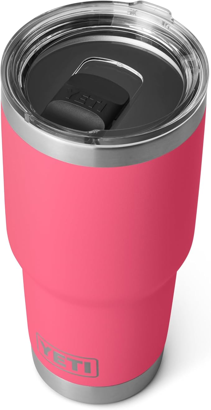 YETI Rambler 30 oz Tumbler, Stainless Steel, Vacuum Insulated with MagSlider Lid, Tropical Pink