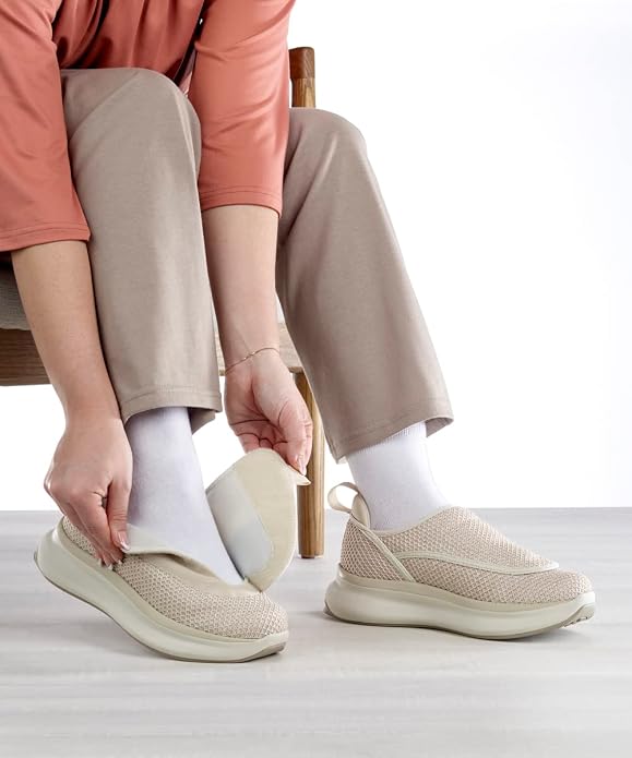 Silverts Women’s Adaptive Clothing Comfort Shoes, Easy Closure Adjustable Wide Fit Footwear for Elderly, Nursing Home