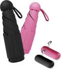 Travel Mini Umbrella Compact Small & Lightweight, UV Rain Protection, Pocket-Sized Folding Umbrellas with Quickdraw & Case for Men Women & Kids Backpack