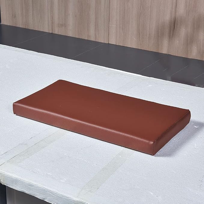 SAMTY Waterproof Faux PU Leather Piano Bench Cushions with Ties for Kids Wooden Shoe Stool Pad 14“ X 30" inch, Brown
