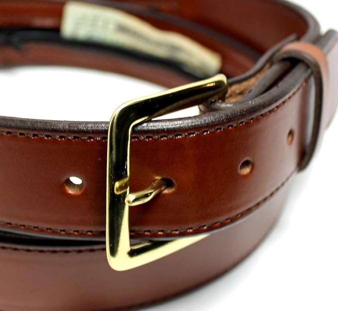 Money Belt, Hidden Zipper Pocket, Travel Security Belt, Full Gain Leather, Amish Made in USA