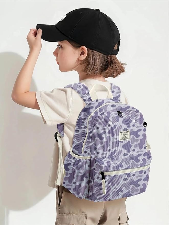 Corduroy Kids Backpack for Girls 6-10: Girls Backpacks for Elementary Kindergarten 15” H Fit Folder