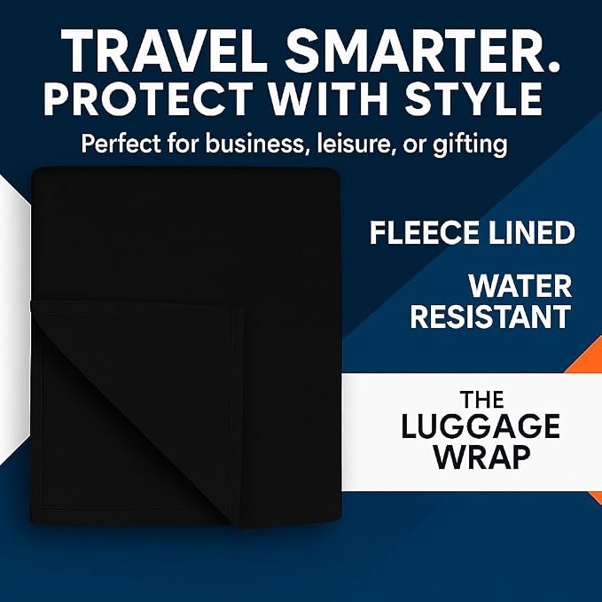 Medium Classic Black Water-Resistant Luggage Covers for Suitcase TSA Approved for 24"-26" - Durable Patented Design Suitcase Covers for Luggage, Fundas para Maletas, Travel Accessories